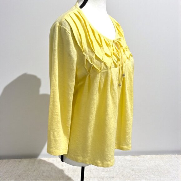 Chico’s Linen Pintuck Detail Top – Size 2 (U.S. L) - Picture 4 of 7